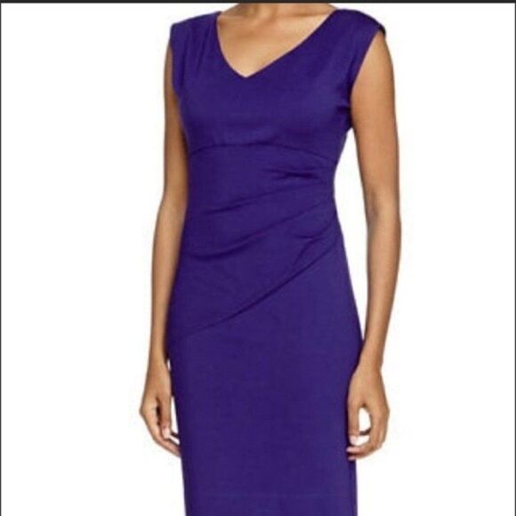 Diane von Furstenberg DVF Jori ruched Purple Sleeveless Dress 6 8 - Picture 1 of 6